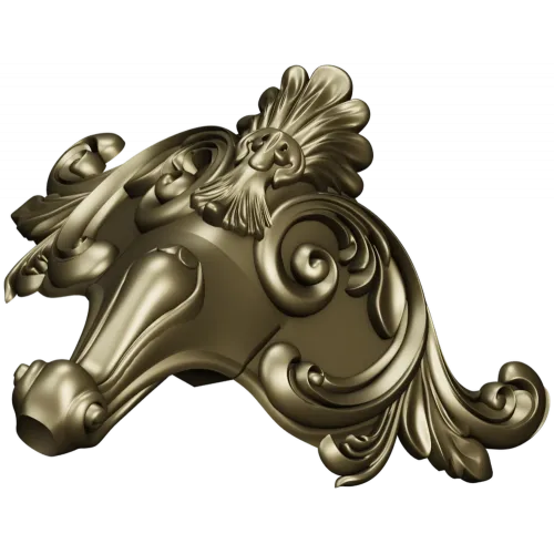 Декоративный картуш из аканта - 3D модель STL для ЧПУ