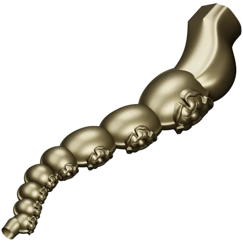 Carved Rosette Bead Baluster STL for CNC