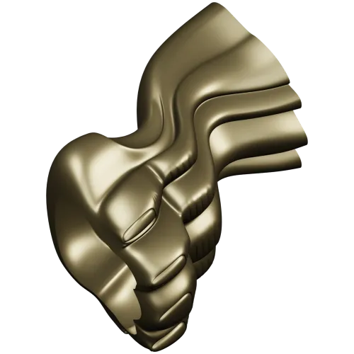 Flowcrest wave baluster - STL 3D model for CNC wood carving