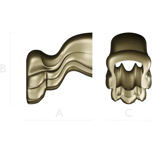 Flowcrest wave baluster - STL 3D model for CNC wood carving