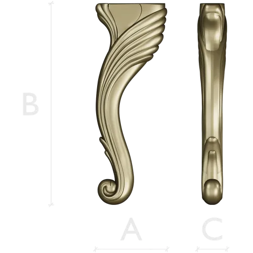 Cabriole Scroll Leg STL for CNC Milling