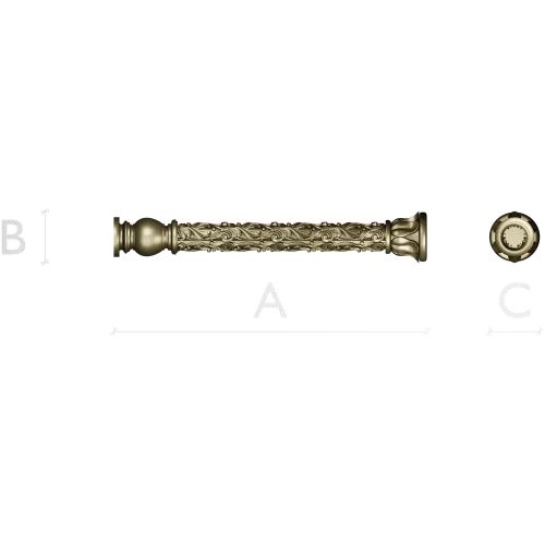Acanthus Scroll Baluster - STL 3D model for CNC milling