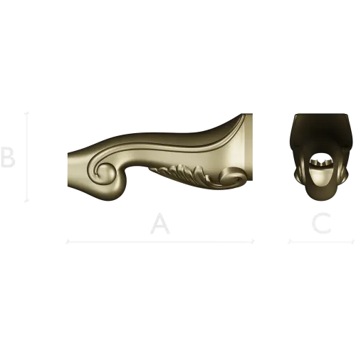Acanthus Scroll Furniture Leg - STL 3D Model for CNC
