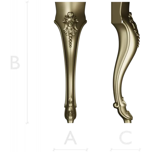 Rococo Floral Cabriole Leg - STL 3D Model for CNC