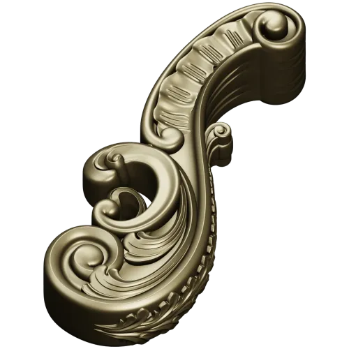 Baroque Acanthus Scroll STL 3D Model for CNC