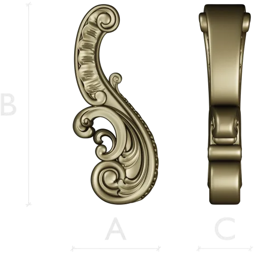 Baroque Acanthus Scroll STL 3D Model for CNC
