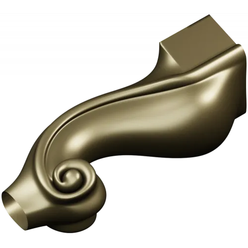 Ornate S-Scroll Baluster STL 3D Model for CNC Milling