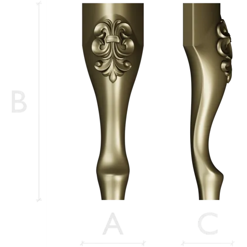 Fleuron Baluster - detailed STL 3D model for CNC milling