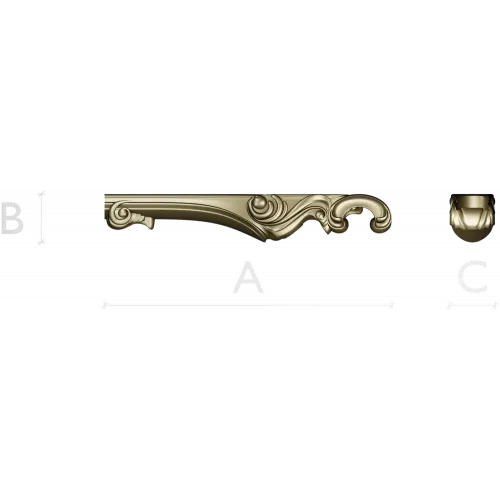 Rococo Acanthus Arm STL for CNC Router