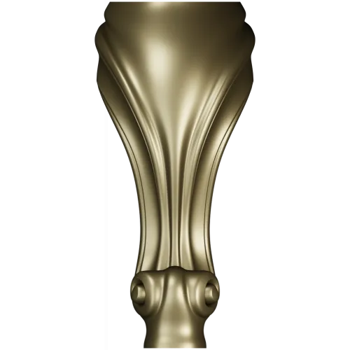 Ornate Shell & Scroll Furniture Leg - STL 3D Model for CNC