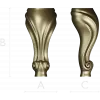 Ornate Shell & Scroll Furniture Leg - STL 3D Model for CNC