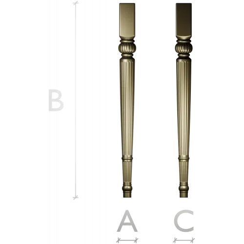 Tapered Fluted Baluster - STL 3D Model for CNC