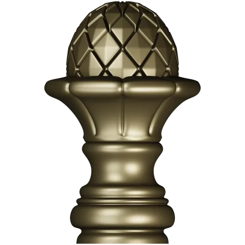 Pinecone Fleur Finial - STL 3D model for CNC carving