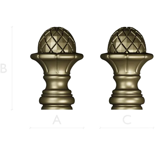 Pinecone Fleur Finial - STL 3D model for CNC carving