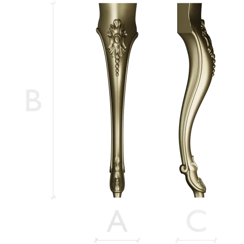 Elegant cabriole furniture leg - STL 3D model for CNC carving