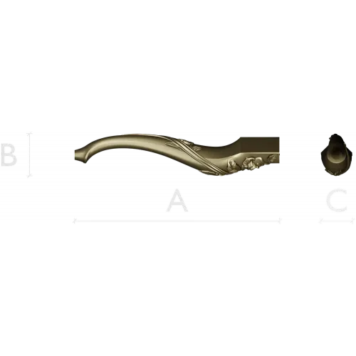 Roseline Curved Leg - STL 3D Model for CNC