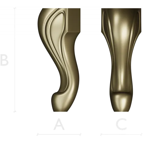 Sculpted Cabriole Furniture Leg STL