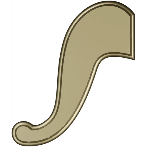S-shaped Decorative Applique STL for CNC