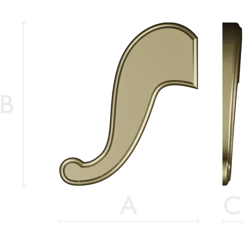 S-shaped Decorative Applique STL for CNC