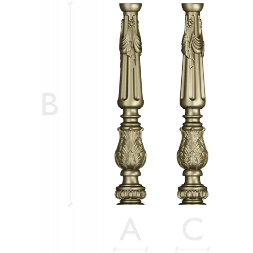 Ornate Acanthus Baluster STL for CNC