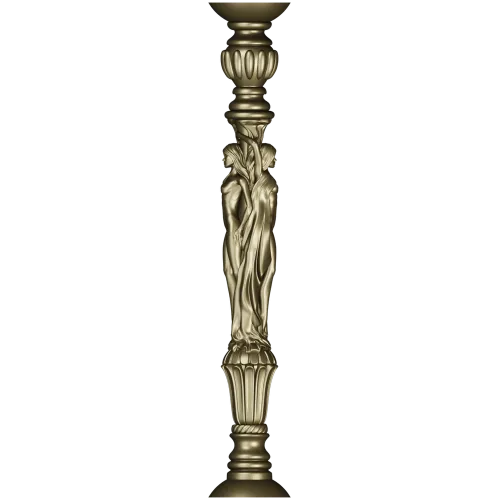 Caryatid baluster STL model for CNC router - high-relief spindle