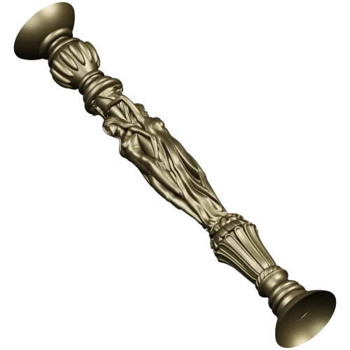 Caryatid baluster STL model for CNC router - high-relief spindle