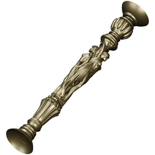Caryatid baluster STL model for CNC router - high-relief spindle