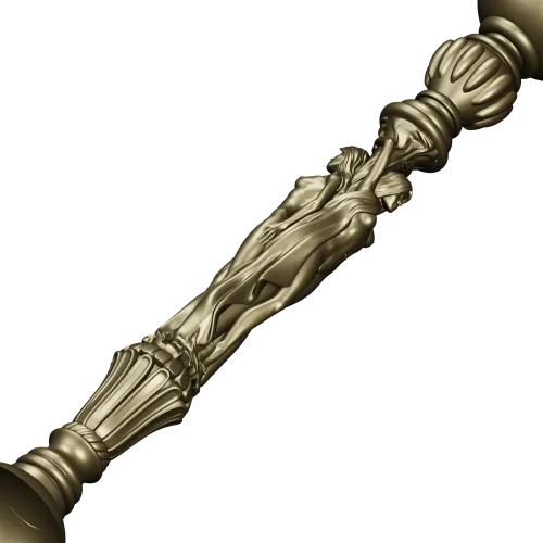 Caryatid baluster STL model for CNC router - high-relief spindle