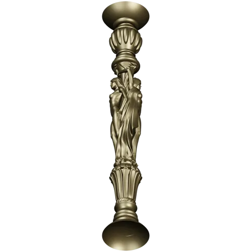 Caryatid baluster STL model for CNC router - high-relief spindle