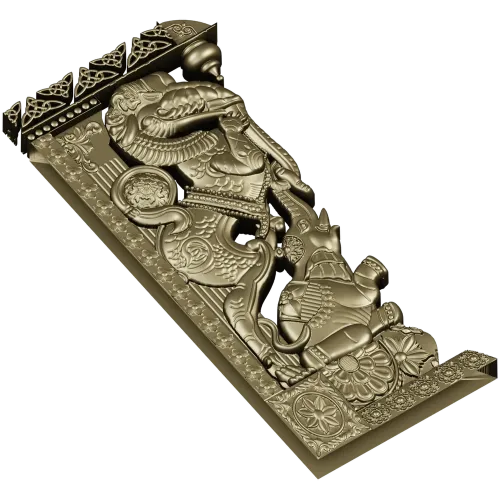 Индийский резной кронштейн с мифическими зверями - STL для ЧПУ
