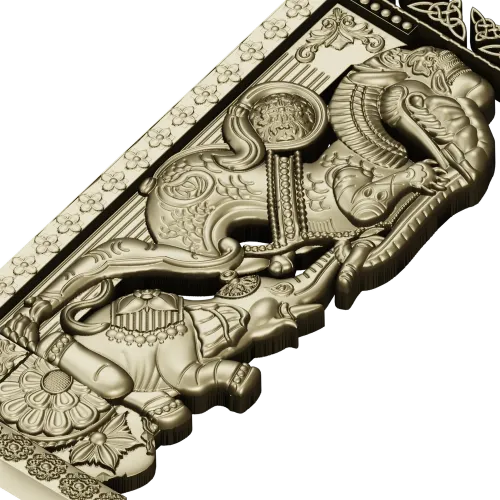 Индийский резной кронштейн с мифическими зверями - STL для ЧПУ
