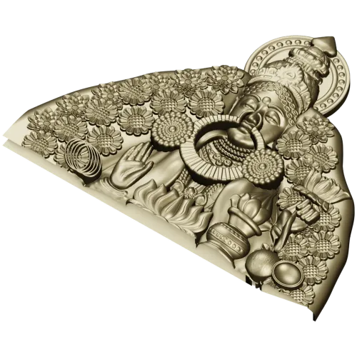 Благословляющий Будда с цветами - STL 3D модель для ЧПУ