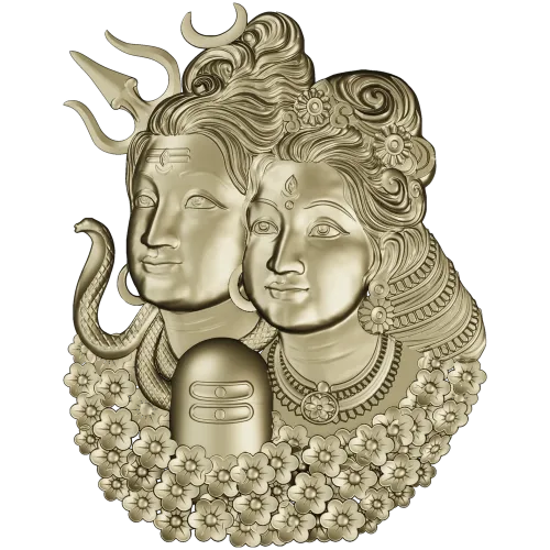 Shiva and Parvati Devotional Panel - 3D STL model for CNC