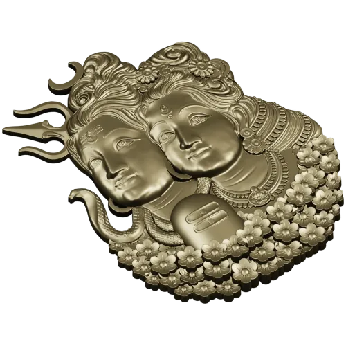 Shiva and Parvati Devotional Panel - 3D STL model for CNC