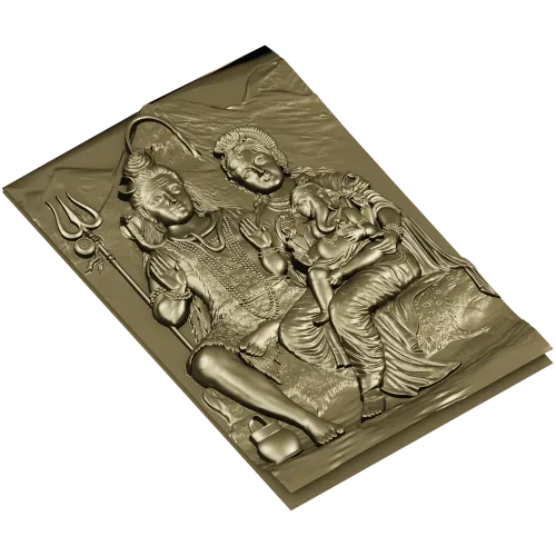 3D модель STL "Семья Шивы" - рельеф для ЧПУ