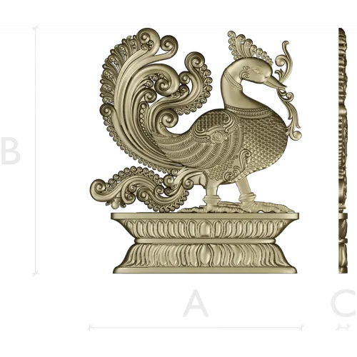 Фантазийная птица в рельефе - STL модель для ЧПУ