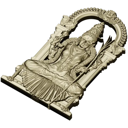 Lakshmi Throne Relief STL for CNC