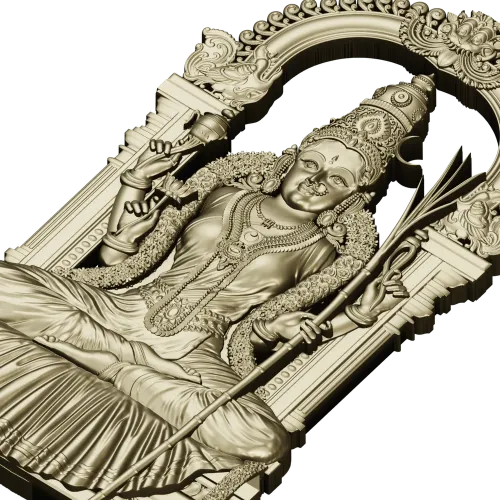 Lakshmi Throne Relief STL for CNC