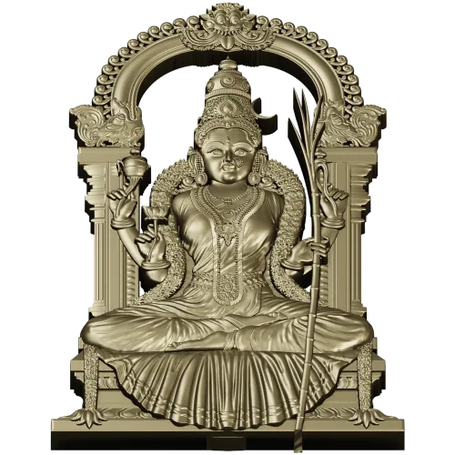 Lakshmi Throne Relief STL for CNC