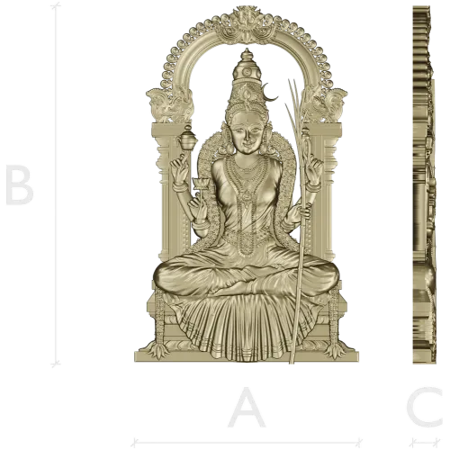 Lakshmi Throne Relief STL for CNC