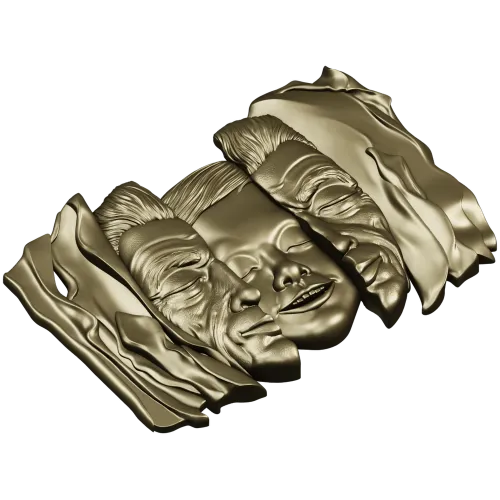 Барельеф "Три лика в драпировке" - 3D STL модель для ЧПУ
