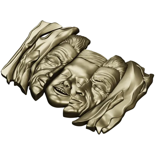 Барельеф "Три лика в драпировке" - 3D STL модель для ЧПУ