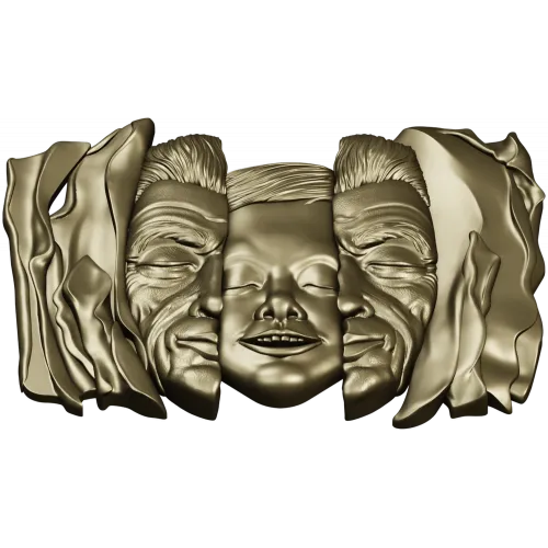 Барельеф "Три лика в драпировке" - 3D STL модель для ЧПУ