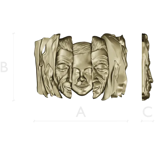 Барельеф "Три лика в драпировке" - 3D STL модель для ЧПУ