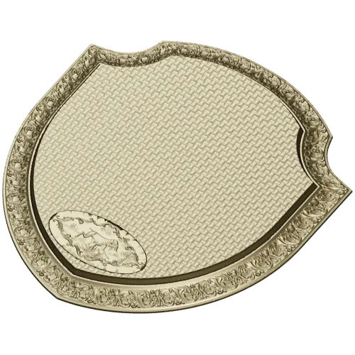 Ornate Shield Plaque 3D STL for CNC - Floral Border & Woven Field