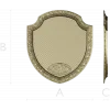 Ornate Shield Plaque 3D STL for CNC - Floral Border & Woven Field
