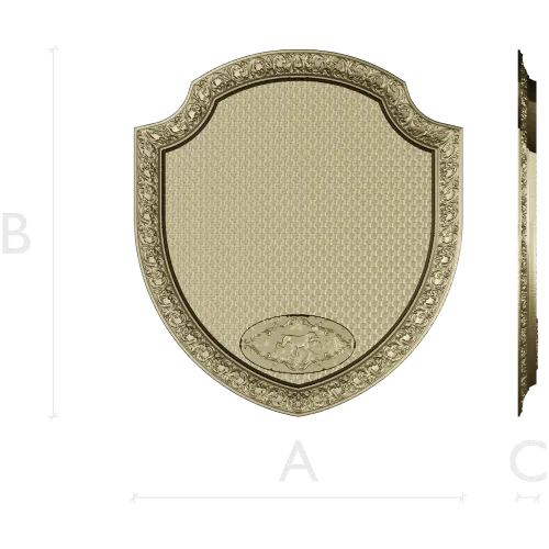Ornate Shield Plaque 3D STL for CNC - Floral Border & Woven Field