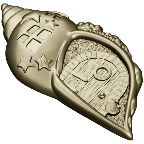 Seashell Cottage - detailed STL 3D model for CNC carving