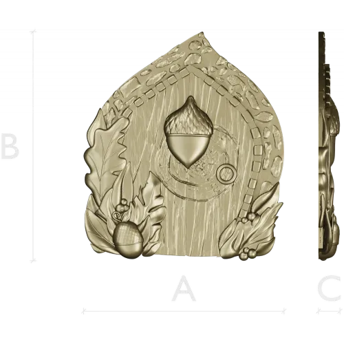 Oak Acorn Portal - high-relief STL 3D model for CNC milling
