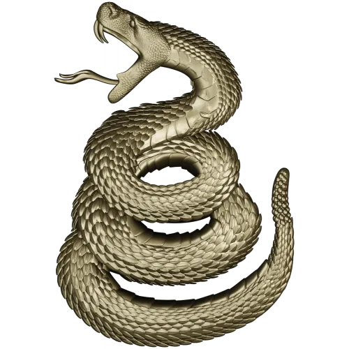 Coiled Viper - high-relief STL 3D model for CNC milling